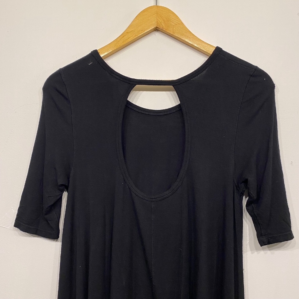 Free People We The Free Black Swingy Boho Short Sleeve Tunic Top Size Small - Picture 2 of 4